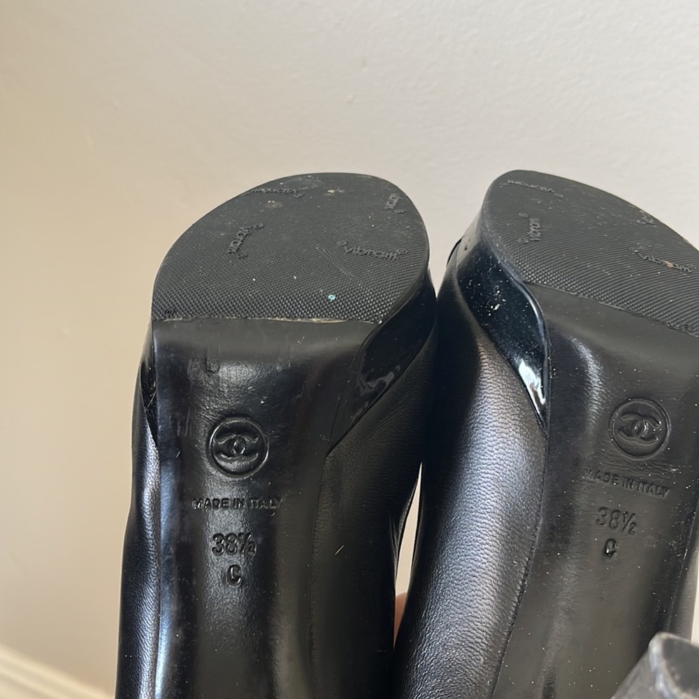 Chanel Patent Cap-Toe Platform Heels - image 4